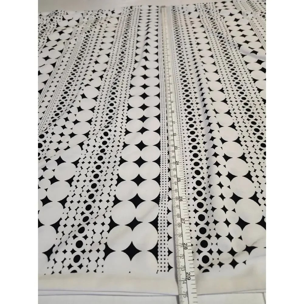 Studio Line Caravel Fabrics Samsung Polyester Stretch Circles B&W 1 1/2 yds